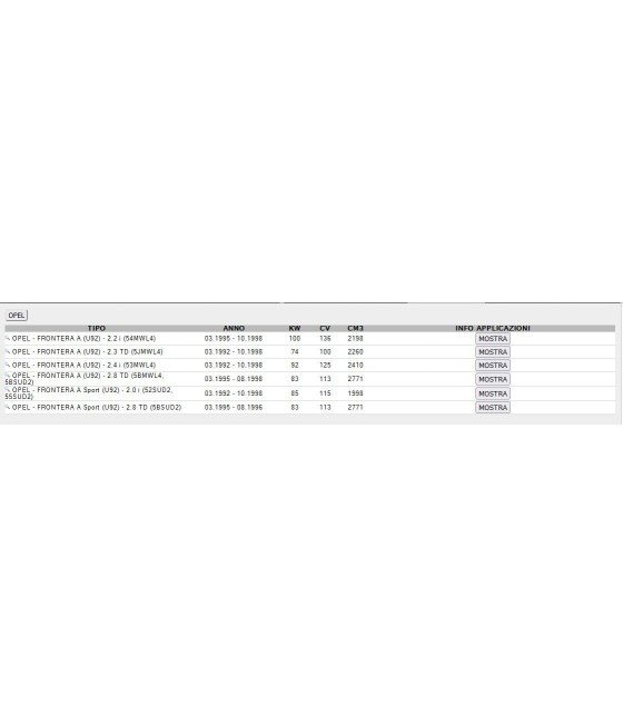 A68457G 344227 AMMORTIZZATORE ANTERIORE PER OPEL FRONTERA A 92--98
