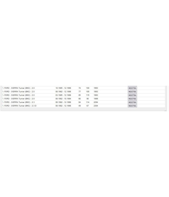 20862 FDB289 SERIE PASTIGLIE FRENO ANTERIORE PER FORD SIERRA  I II