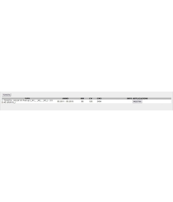 BRACCIO OSCILLANTE ANTERIORE DX PER TOYOTA HILUX VII PICK UP 2.5 D 4D 11--15