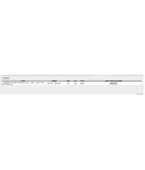 BRACCIO OSCILLANTE ANTERIORE SX PER TOYOTA HILUX VII PICK UP 2.5 D 4D 11--15