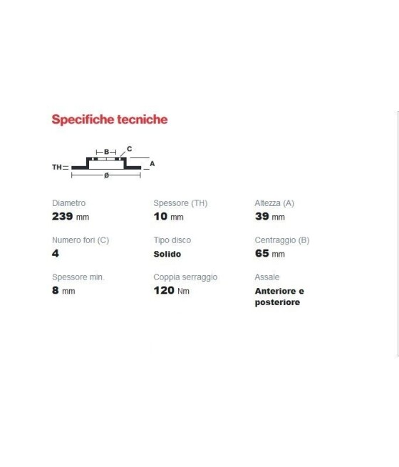 DISCO FRENO ANTERIORE/POSTERIORE PER AUDI 80 100 CORDOBA IBIZA II GOLF I II