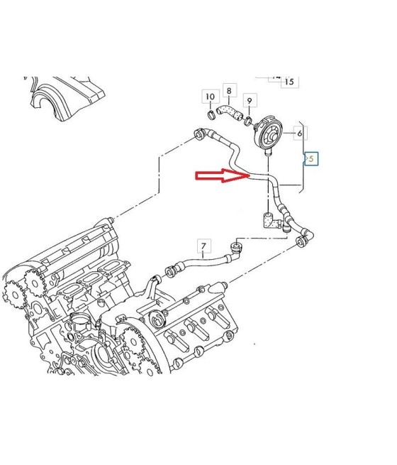 MANICOTTO TUBO VENTILAZIONE ARIA COPRITESTATA MONOBLOCCO PER AUDI A4 A6 A8 3.0