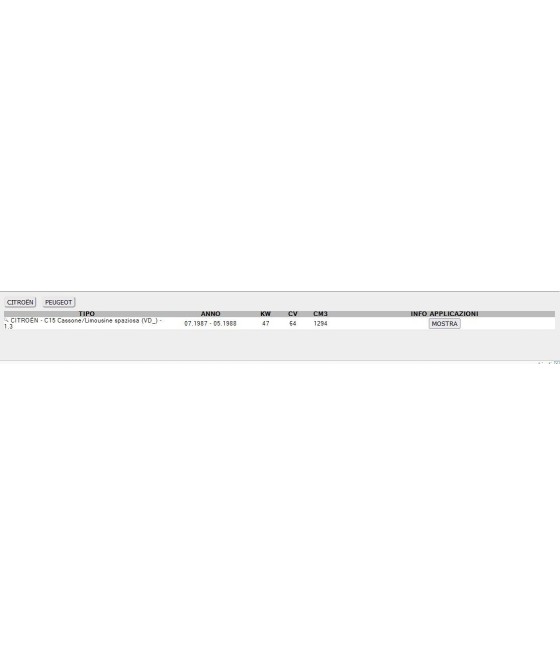SERIE GUARNIZIONE SMERIGLIO TESTATA PER CITROEN C15 1.3 PEUGEOT 309 1.3