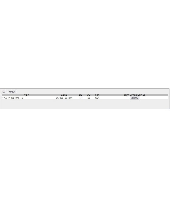 SERIE GUARNIZIONE SMERIGLIO TESTATA PER KIA PRIDE 1.3 i MAZDA 121 I 1.3 323 III 