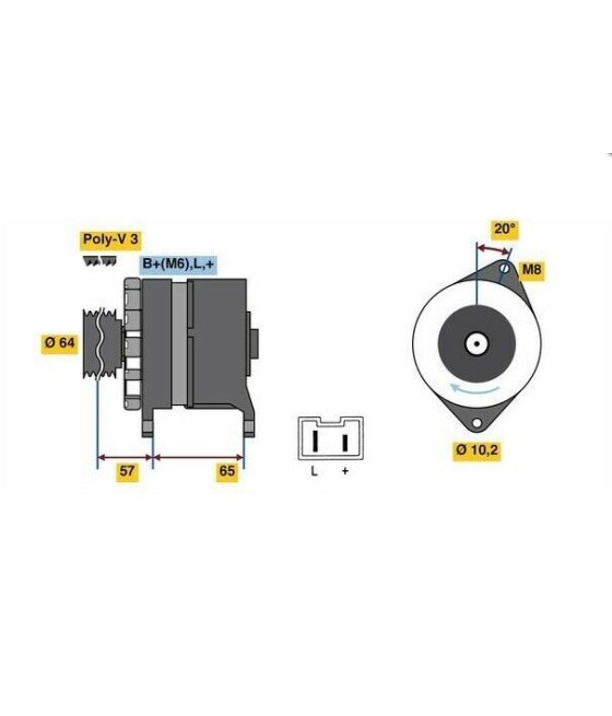 ALTERNATORE GENERATORE 14V 90A PER RENAULT 19 I II CLIO I EXPRES 1.4 REVISIONATO