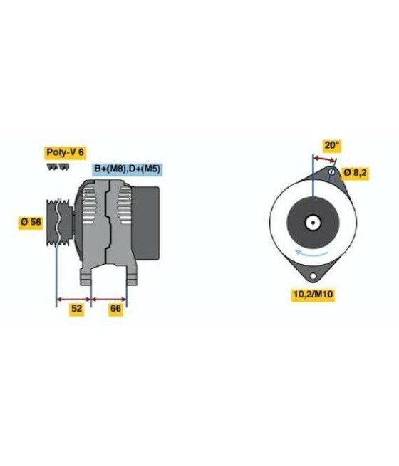 ALTERNATORE GENERATORE 14V 120A PER EVASION JUMPER XANTIA XM XSARA DUCATO 306