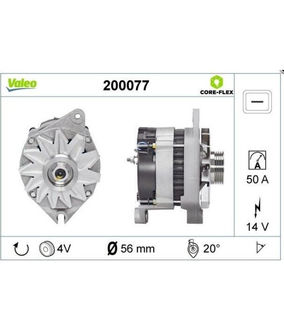 ALTERNATORE GENERATORE 14V 50A PER CITROEN BX PEUGEOT 205 309 405 HORIZON