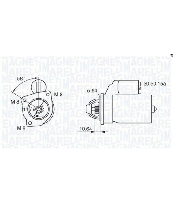 MOTORINO AVVIAMENTO 12V 1,15 KW PER FIORINO REGATA RITMO TIPO TEMPRA UNO DEDRA