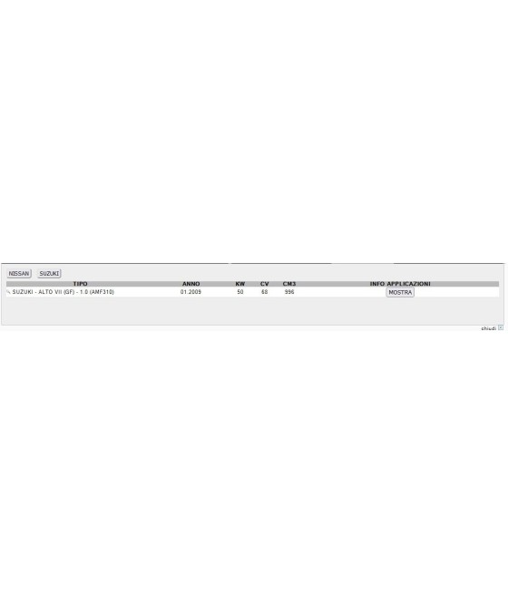 AF5017 MOLLA AMMORTIZZATORE POSTERIORE NISSAN PIXO SUZUKI ALTO VII 1.0 09-