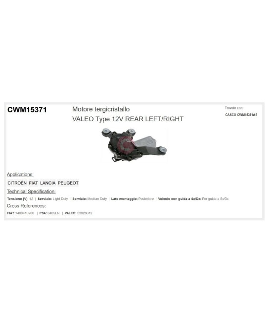 MOTORINO TERGILUNOTTO POSTERIORE PER C8 JUMPY SCUDO ULYSSE PHEDRA 807 CASCO