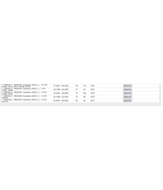 7239ASMH 250001620 PROFILO GUARNIZIONE PARABREZZA PER RENAULT MEGANE I