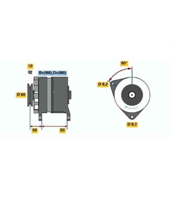 ALTERNATORE GENERATORE 14V 65A PER BMW S.3 E30 318 IS E36 316 318 I (REVISIONATO