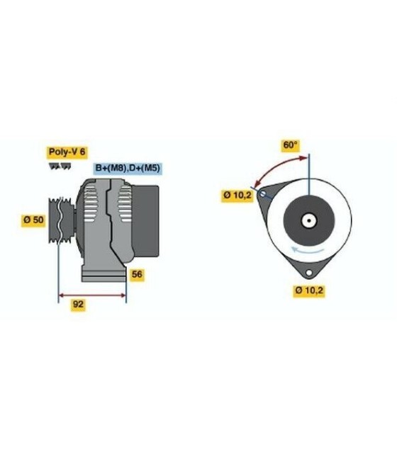 ALTERNATORE GENERATORE 14V 115A PER MERCEDES W202 W210 W463 R129 SPRINTER VITO