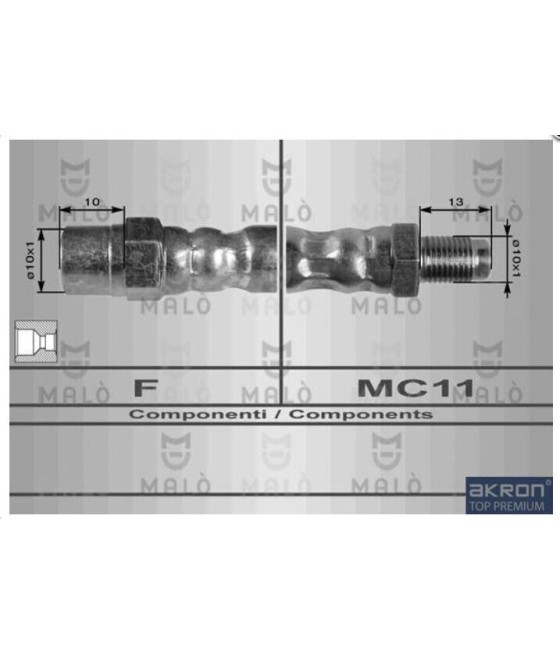TUBO FRENO ANTERIORE PER ALFA ROMEO 33 VW GOLF I SCIROCCO (L.326mm)