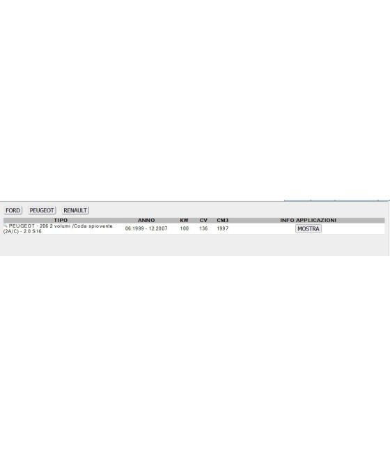 TUBO FRENO POSTERIORE PER FORD FOCUS I PEUGEOT 206 RENAULT CLIO II (L.190mm)