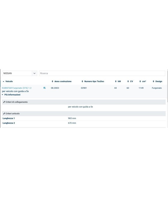 CAVO FUNE LACCIO FRIZIONE PER NISSAN KUBISTAR 1.2 RENAULT CLIO 1.2 1.4 1.6 1.9 D