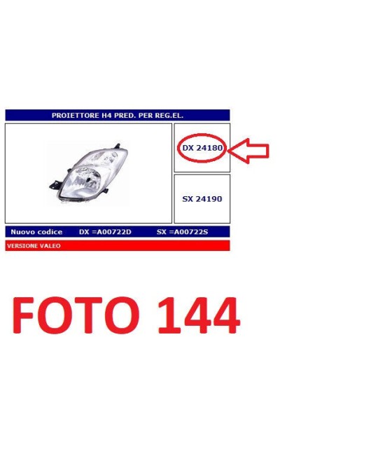 24180 FARO PROIETTORE DX H4...