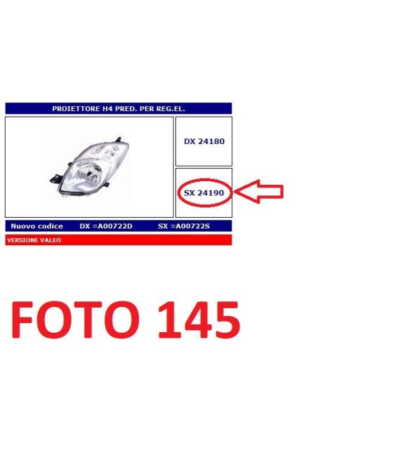 24190 FARO PROIETTORE SX H4...