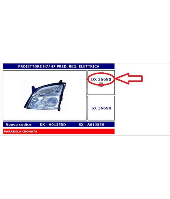 FARO PROIETTORE DX H7/H7...