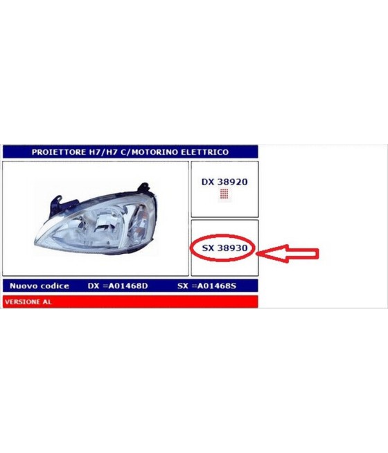 FARO PROIETTORE SX H7/H7...
