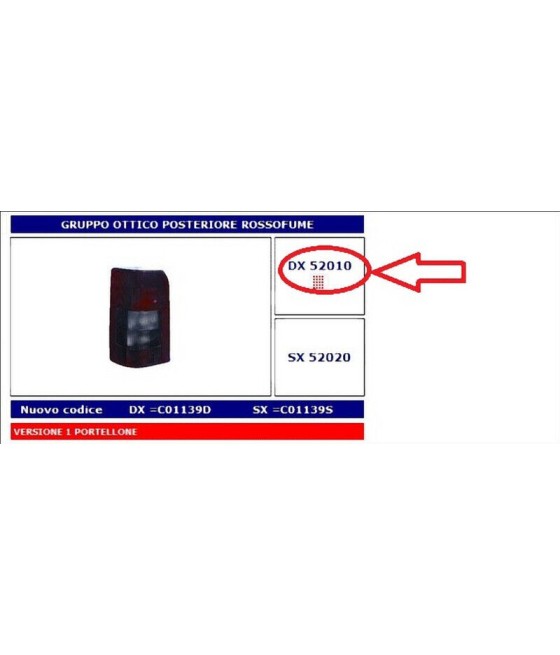 FANALE POSTERIORE DX ROSSO...