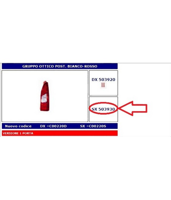 503930 FANALE POST. SX...