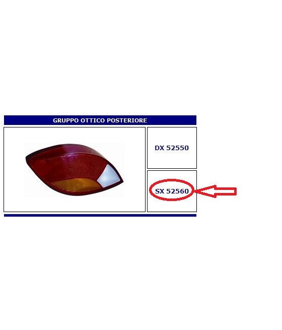 52560 FANALE POSTERIORE SX...