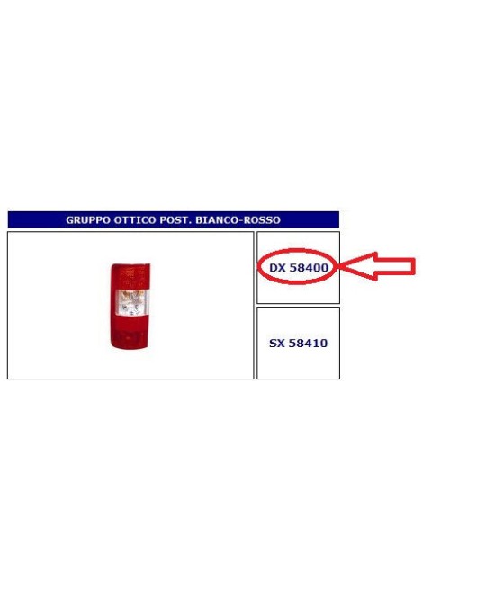 58400 FANALE POSTERIORE DX...