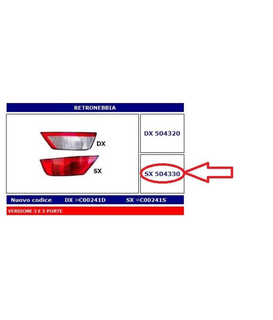 504330 FANALE RETRONEBBIA...