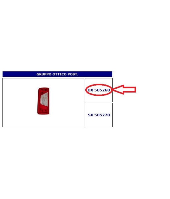 505260 FANALE POSTERIORE DX...