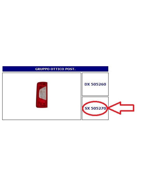 505270 FANALE POSTERIORE SX...