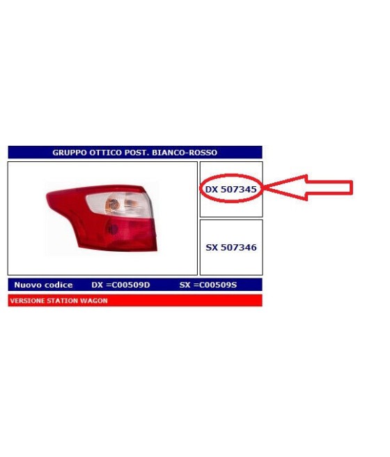 507345 FANALE POSTERIORE DX...