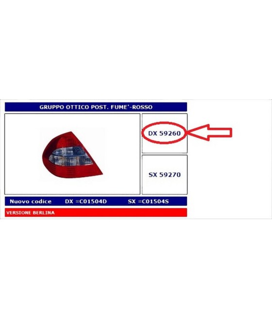 59260 FANALE POSTERIORE DX...
