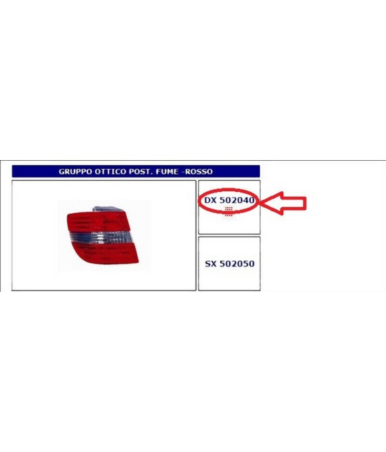 502040 FANALE POSTERIORE DX...