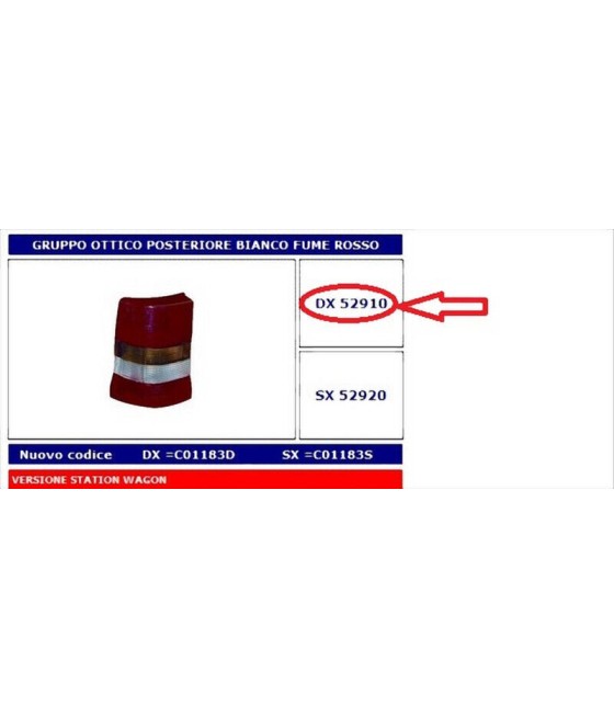 52910 FANALE POSTERIORE DX...