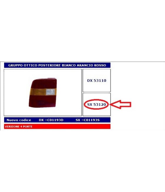 53120 FANALE POSTERIORE SX...