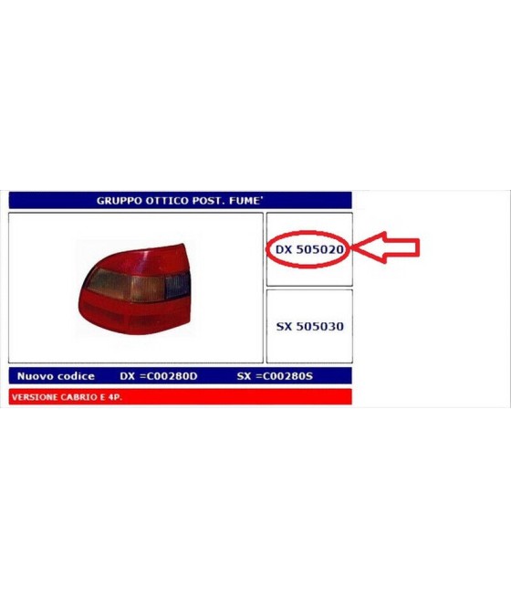 505020 FANALE POSTERIORE DX...