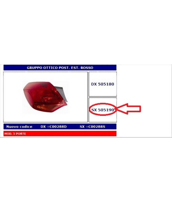 505190 FANALE POSTERIORE...