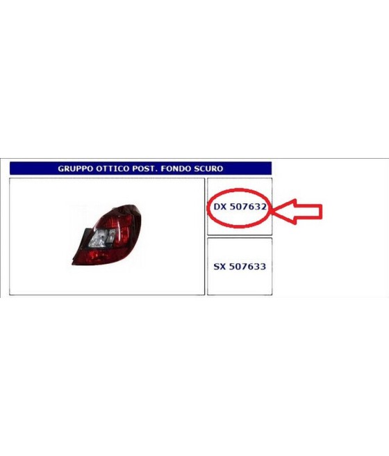 507632 FANALE POSTERIORE DX...