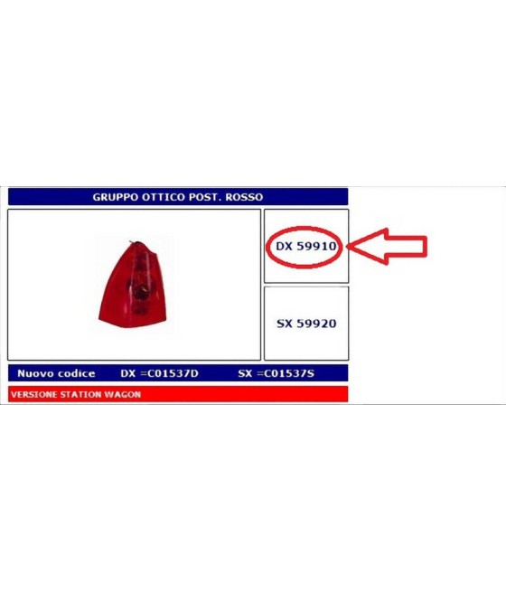 59910 FANALE POSTERIORE DX...