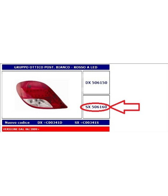 506160 FANALE POSTERIORE SX...