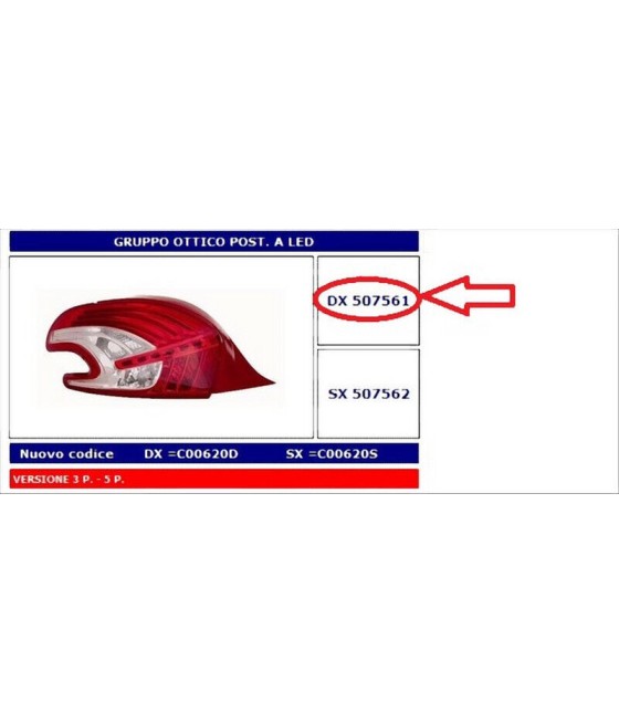 507561 FANALE POSTERIORE DX...