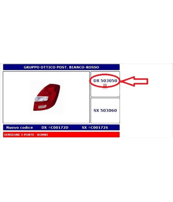 503050 FANALE POSTERIORE DX...