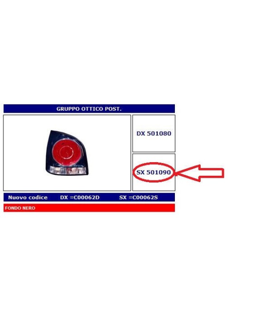 501090 FANALE POSTERIORE SX...