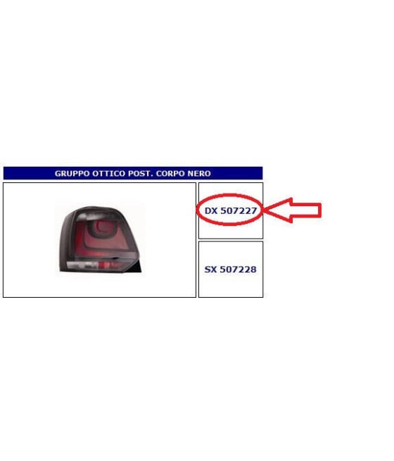507227 FANALE POSTERIORE DX...