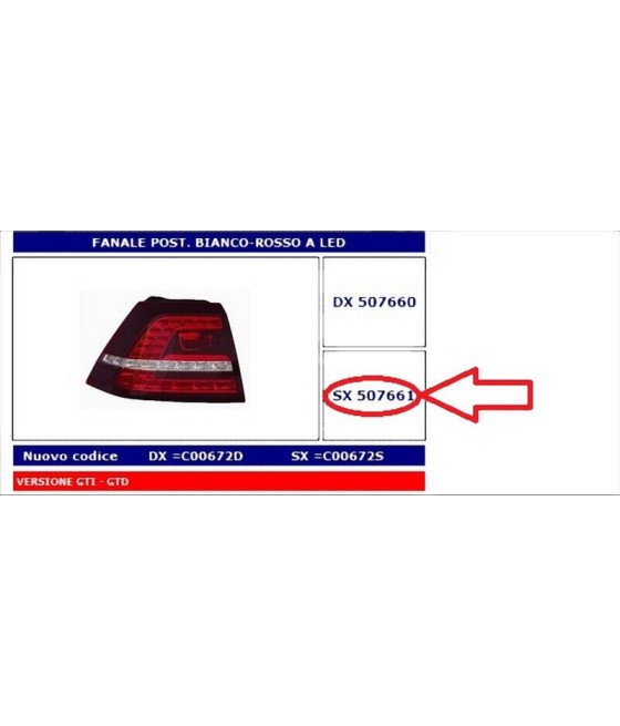507661 FANALE POSTERIORE SX...