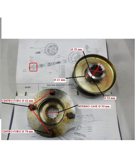MANICOTTO PER PIGNONE CONICO FIAT 50 NC 55 NC GAMMA Z TURBO Z 95.14 109.14