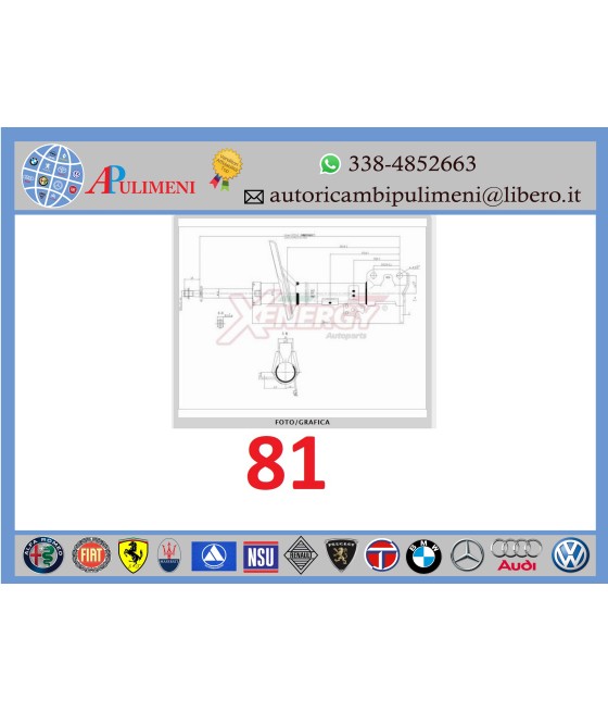 COPPIA AMMORTIZZATORI ANTERIORI DX/SX TOYOTA RAV 4 II 1.8 2.0 4WD 2.0 D 4WD 00-05 XENERGY