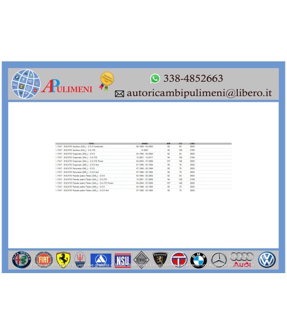 KIT CINGHIA DENTATA DISTRIBUZIONE JUMPER DUCATO IVECO DAILY TRAFIC 2.5 JTD 2.8 HDI