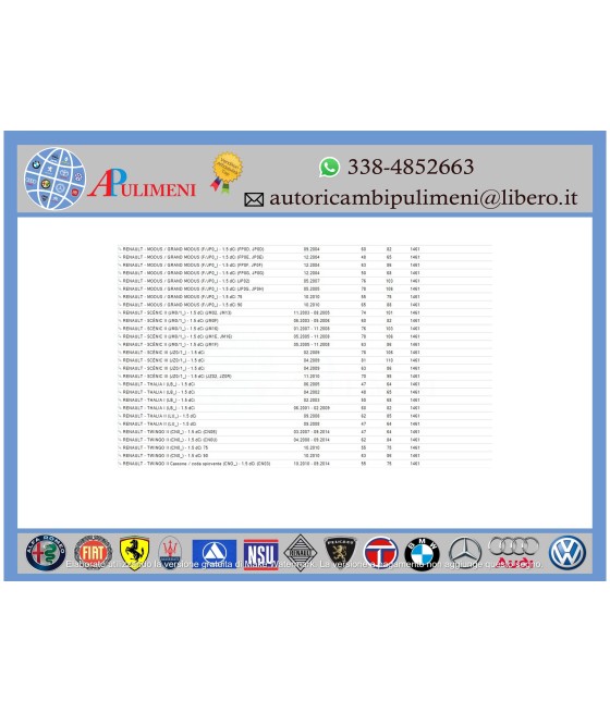 KTB 532 1680600QBB KIT CINGHIA DENTATA DISTRIBUZIONE ALMERA KUBISTAR MICRA CLIO CAPTUR 1.5